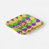 Gold Green Paars Mardi Gras Harlequin Pattern Papieren Bordje (Gebogen)