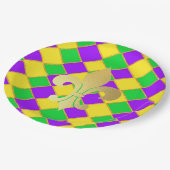 Gold Green Paars Mardi Gras Harlequin Pattern Papieren Bordje (Gekanteld)