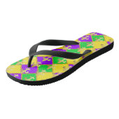 Gold Green Paars Mardi Gras Harlequin Pattern Teenslippers (Schuin)