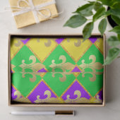 Gold Green Paars Mardi Gras Harlequin Pattern Tissuepapier (Geschenk)