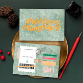 Gold Green Pattern Christmas Ticket Gift Voucher
