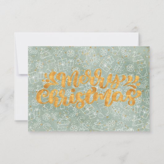Gold Green Pattern Christmas Ticket Gift Voucher (Achterkant)