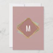 Gold Green Pink en Mauve Geometric Birthday Kaart (Achterkant)