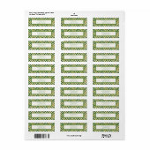 Gold Green Plaid Christmas Retour Adreslabel Etiket (Full Sheet)
