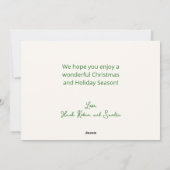 Gold Green Plaid Foto Kerst Kaart (Achterkant)