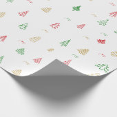 Gold Green Red-kerstbomen Cadeaupapier (Hoek)