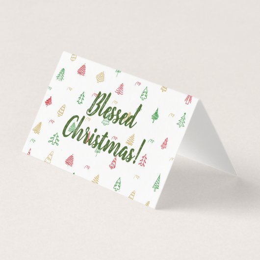 Gold Green Red-kerstbomen Kaart (Voorkant)