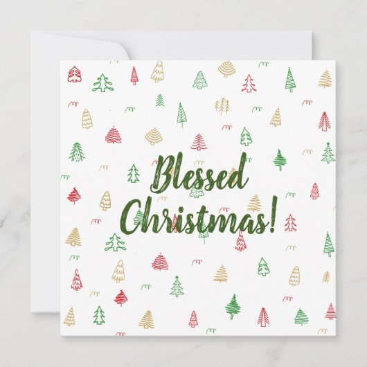 Gold Green Red-kerstbomen Kaart (Voorkant)