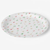 Gold Green Red-kerstbomen Papieren Bordje (Gekanteld)