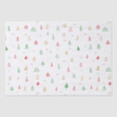 Gold Green Red-kerstbomen Tissuepapier (Voorkant)