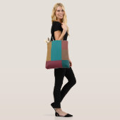 Gold Green Red Rust Turquoise Color Block Tote Bag (Op model)