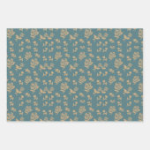 Gold Green Roses Leaf Elegant Inpakpapier Vel (Voorkant)