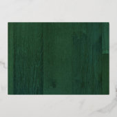 Gold & Green Rustic Merry One-foto Folie Uitnodiging (Achterkant)