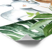 Gold Green Safari Animals Baby shower Welkom Poster (Hoek)