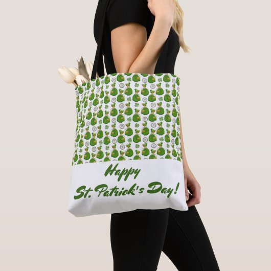Gold Green Scottish Girl St.Patrick's Day Tote Bag (Dichtbij)