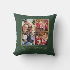 Gold Green Script Familiefoto's Kussen