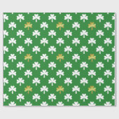 Gold & Green Shamrock Pattern St Patrick's Day Cadeaupapier (Vlak)