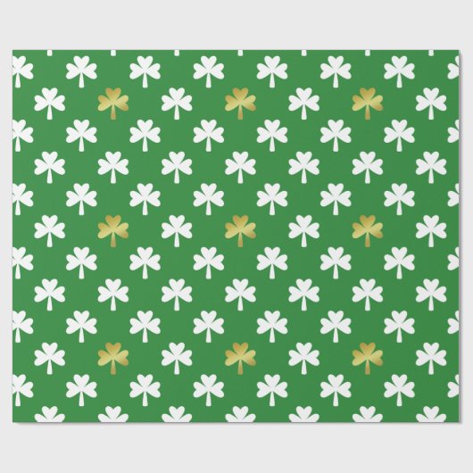 Gold & Green Shamrock Pattern St Patrick's Day Cadeaupapier (Vlak)