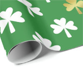 Gold & Green Shamrock Pattern St Patrick's Day Cadeaupapier (Rol Hoek)