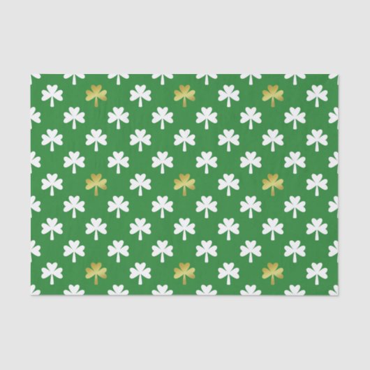 Gold & Green Shamrock Pattern St Patrick's Day Tissuepapier (Voorkant)