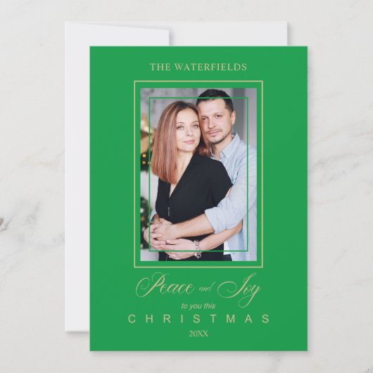 Gold Green Simple Modern kerstfoto-serie (Voorkant)
