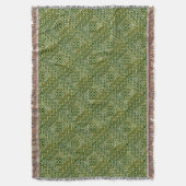 Gold Green Square Shapes Celtic Knotwork Pattern Deken (Voorkant Verticaal)