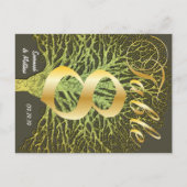 Gold Green Swirly Tree-nummer 8 Briefkaart (Achterkant)