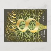 Gold Green Swirly Tree-nummer 8 Briefkaart (Voorkant)