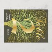 Gold Green Swirly Tree Table Number 2 Briefkaart (Achterkant)
