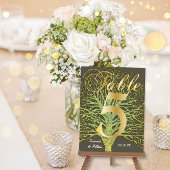 Gold Green Swirly Tree Table Number 5 Briefkaart
