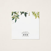 Gold Green Tropical laat sociale media over Vierkante Visitekaartjes (Achterkant)