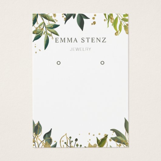 Gold Green Tropical laat sociale media over Visitekaartje (Voorkant)