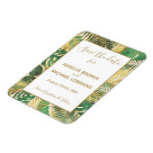 Gold Green Tropical Leaves Save the Date Wedding I Magneet (Linkerzijde)
