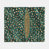 Gold Green Tropical Leopard Fleece (Voorkant (Horizontaal))