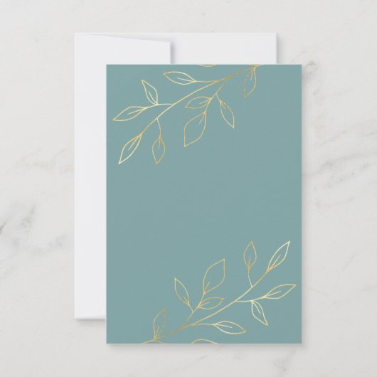 Gold Green Waterverf Floral bedankt Bereavement (Achterkant)