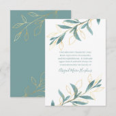 Gold Green Waterverf Floral bedankt Bereavement (Voorkant / Achterkant)