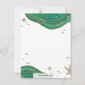 Gold Green Waterverf Geode Agate Foto met Kerstmis Feestdagenkaart (Achterkant)