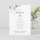 Gold Green Wedding Table 6 Zitkaartje Kaart (Staand voorkant)