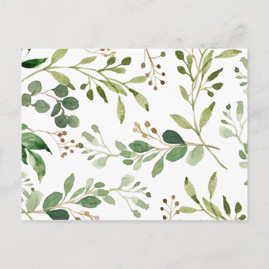 Gold Greenery Baby shower Boeken voor Baby Uitnodiging Briefkaart (Achterkant)