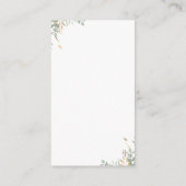 Gold Greenery Baby shower Diaper Raffle Informatiekaartje (Achterkant)