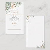 Gold Greenery Baby shower Diaper Raffle Informatiekaartje (Voorkant / Achterkant)