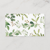 Gold Greenery Baby shower Diaper Raffle Informatiekaartje (Achterkant)