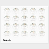 Gold Greenery Baby shower Ronde Sticker (Vel)