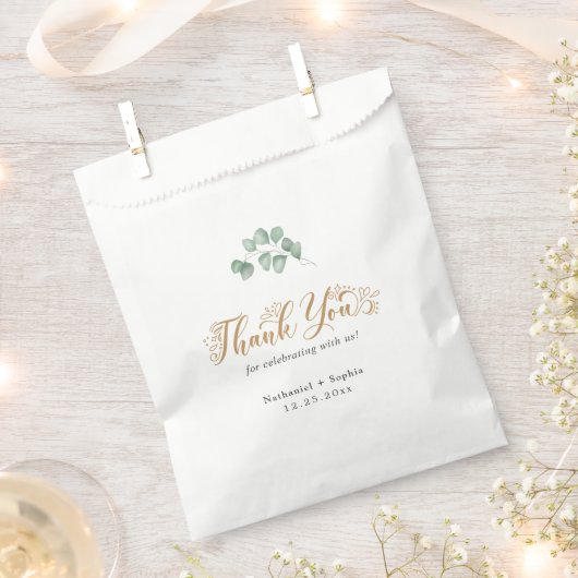 Gold Greenery Bedankt Wedding Favoriete Bag Bedankzakje (Geknipt)