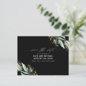 Gold Greenery Black Herfst Bewaar de datum Briefkaart (Staand voorkant)