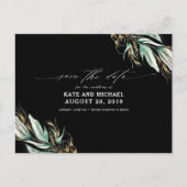 Gold Greenery Black Herfst Bewaar de datum Briefkaart (Voorkant)