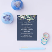 Gold Greenery Branch Navy Blue Menu (Enkel)