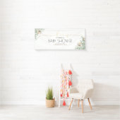 Gold Greenery Branches Baby shower Spandoek (Insitu)