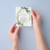 Gold & Greenery/BUDGET/Baptism Uitnodiging. Flyer (Hand)