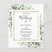 Gold Greenery Budget Wedding Invitting (Voorkant)